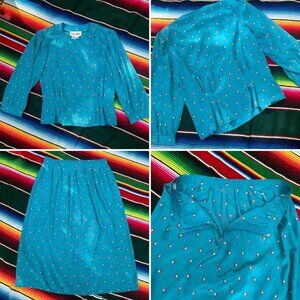 VTG Petites for Maggy two piece matching set ~ 80s does 60s, Tagged Sz 10